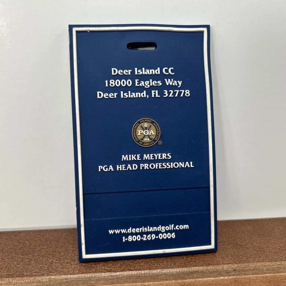 Deer Island Country Club Florida PGA Golf‎ Bag Luggage Travel Blue Rubber Tag
